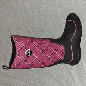 MUCK Original Womens Pink Plaid Tall Boots Size 11 - Great Shape!